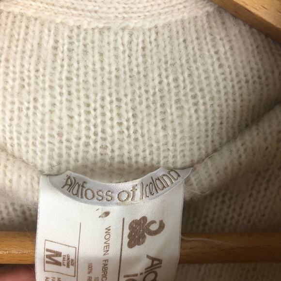 Vintage Alafoss Of Iceland Wool Fairisle Trench Coat M - Picture 13 of 13